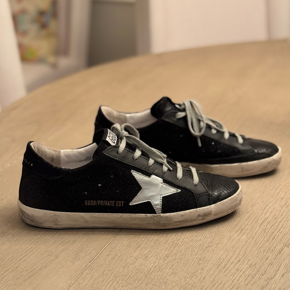 Golden Goose Super Star Glitter Low-Top Sneakers | size 10 // 41